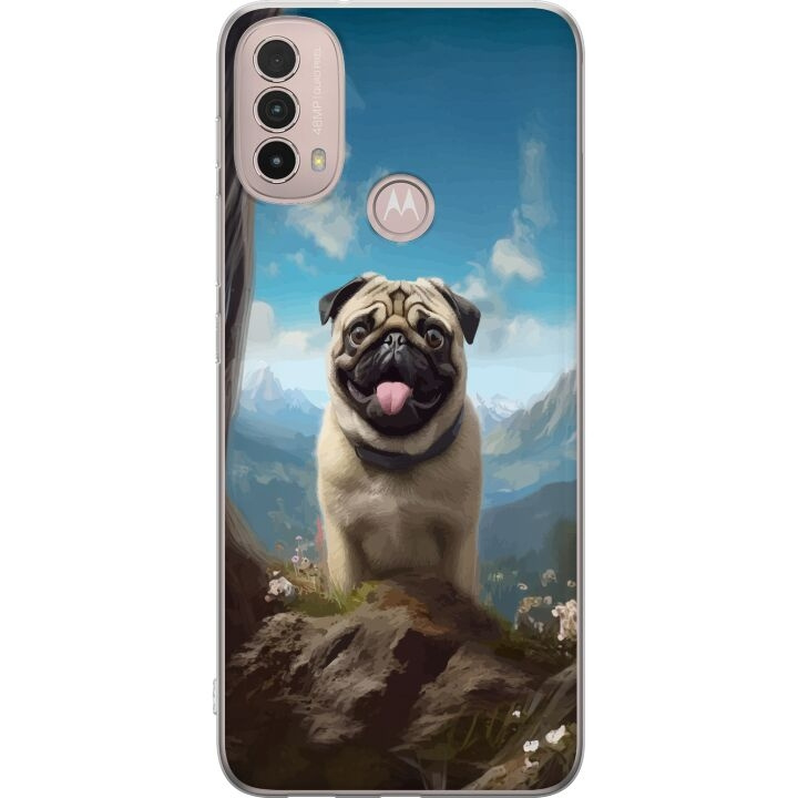 Mobiele hoes voor Motorola Moto E40 met Blije Hond ontwerp in de groep SMARTPHONE & TABLETS / Mobielbescherming / Motorola bij TP E-commerce Nordic AB (A54305)