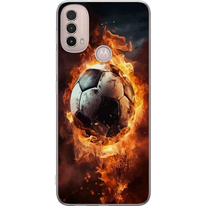 Mobiele hoes voor Motorola Moto E40 met Voetbal ontwerp in de groep SMARTPHONE & TABLETS / Mobielbescherming / Motorola bij TP E-commerce Nordic AB (A54308)