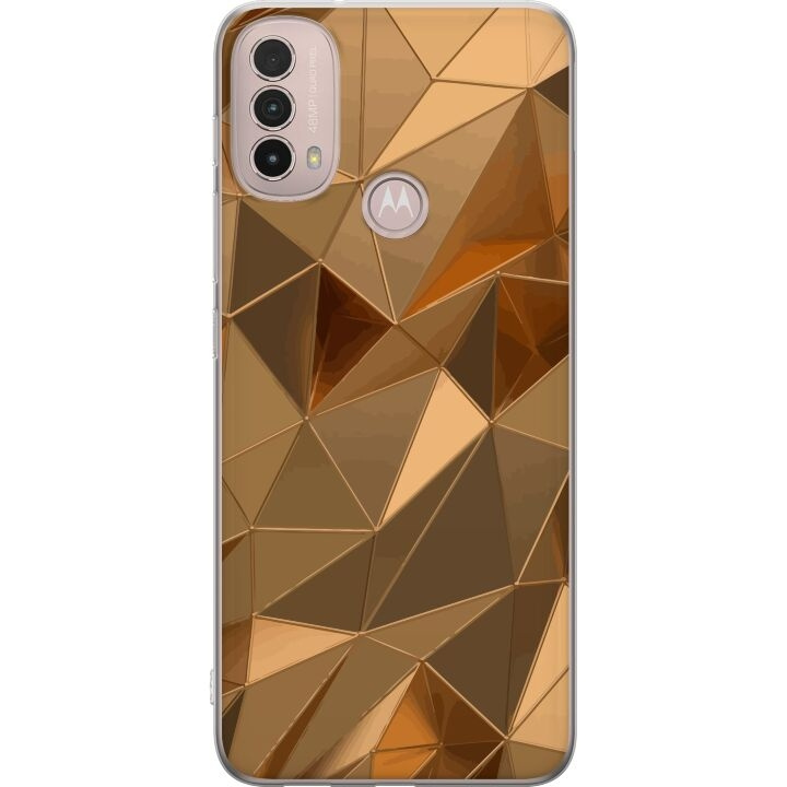 Mobiele hoes voor Motorola Moto E40 met 3D Goud ontwerp in de groep SMARTPHONE & TABLETS / Mobielbescherming / Motorola bij TP E-commerce Nordic AB (A54311)