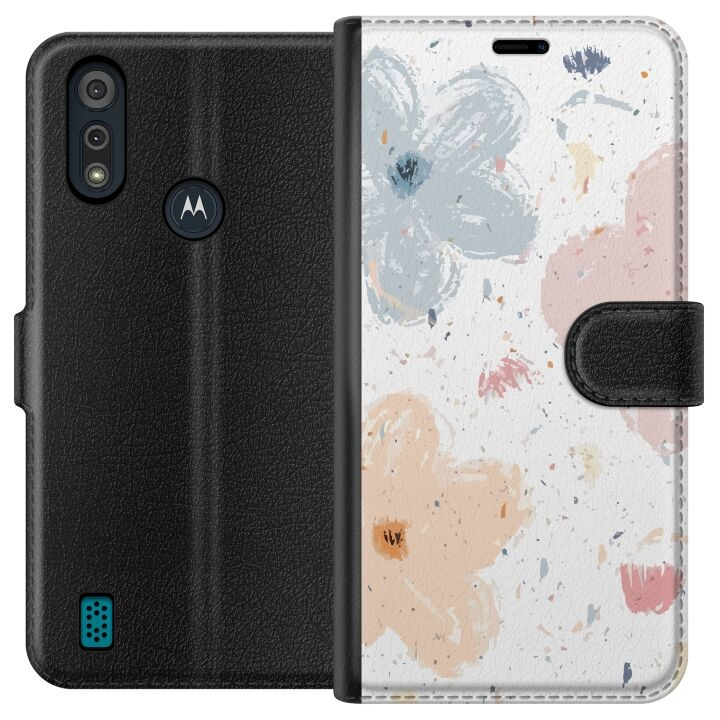 Portemonnee-hoesje voor Motorola Moto E6i met Bloemen ontwerp in de groep SMARTPHONE & TABLETS / Mobielbescherming / Motorola bij TP E-commerce Nordic AB (A54326)