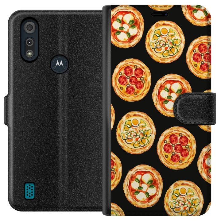 Portemonnee-hoesje voor Motorola Moto E6i met Pizza ontwerp in de groep SMARTPHONE & TABLETS / Mobielbescherming / Motorola bij TP E-commerce Nordic AB (A54327)