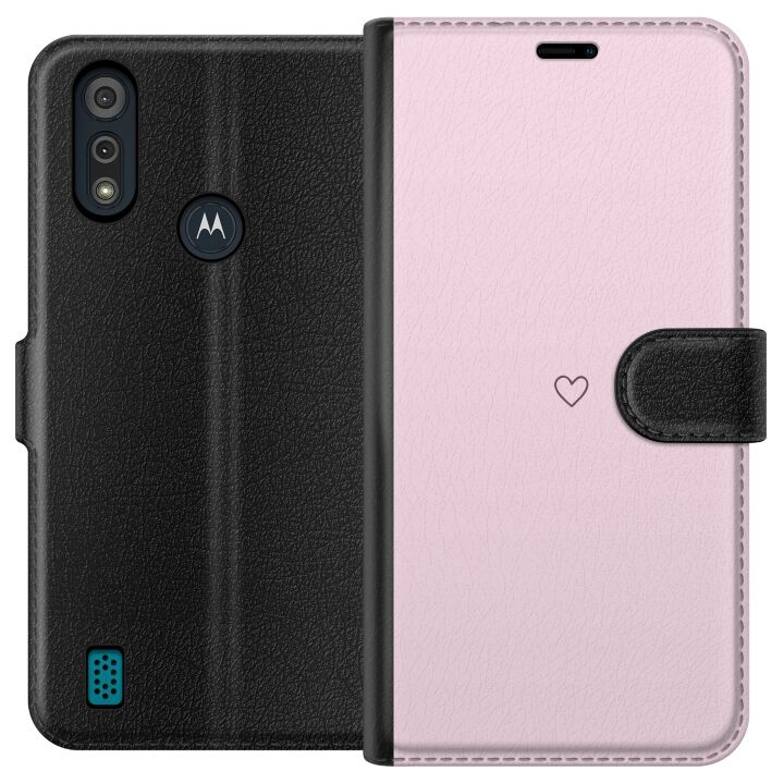 Portemonnee-hoesje voor Motorola Moto E6i met Hart ontwerp in de groep SMARTPHONE & TABLETS / Mobielbescherming / Motorola bij TP E-commerce Nordic AB (A54333)