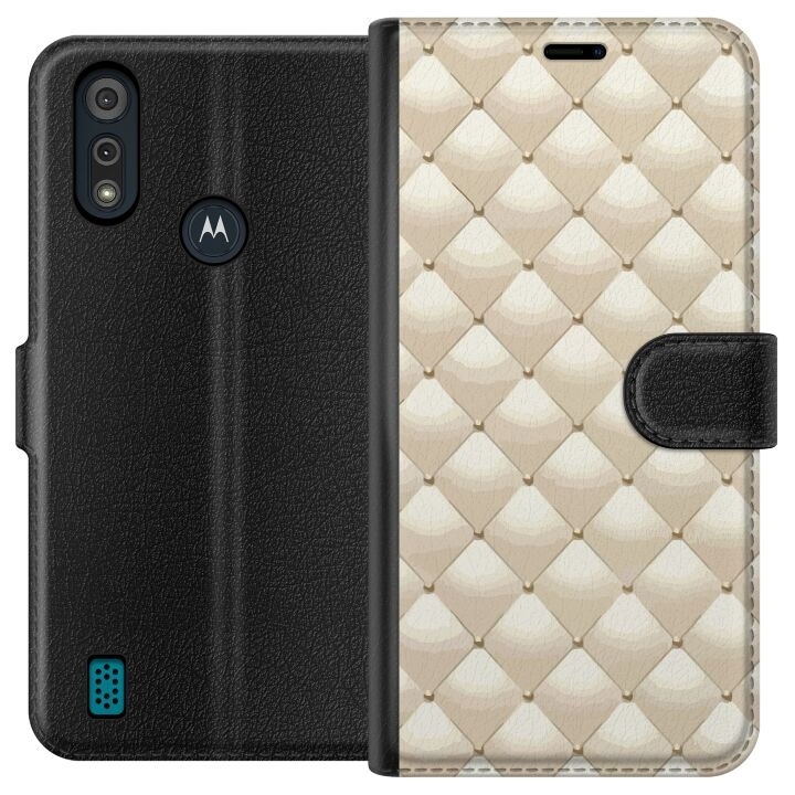 Portemonnee-hoesje voor Motorola Moto E6i met Goudglans ontwerp in de groep SMARTPHONE & TABLETS / Mobielbescherming / Motorola bij TP E-commerce Nordic AB (A54340)