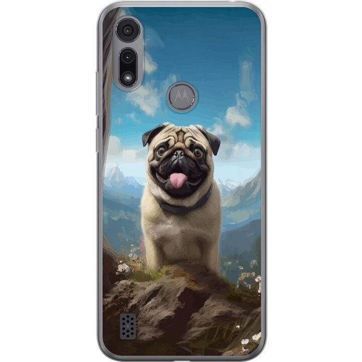 Mobiele hoes voor Motorola Moto E6i met Blije Hond ontwerp in de groep SMARTPHONE & TABLETS / Mobielbescherming / Motorola bij TP E-commerce Nordic AB (A54359)