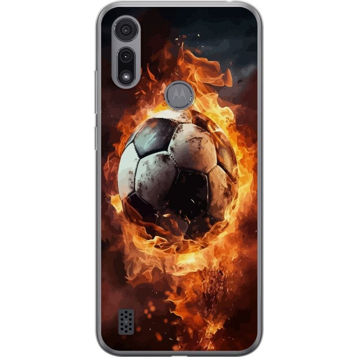 Mobiele hoes voor Motorola Moto E6i met Voetbal ontwerp in de groep SMARTPHONE & TABLETS / Mobielbescherming / Motorola bij TP E-commerce Nordic AB (A54362)