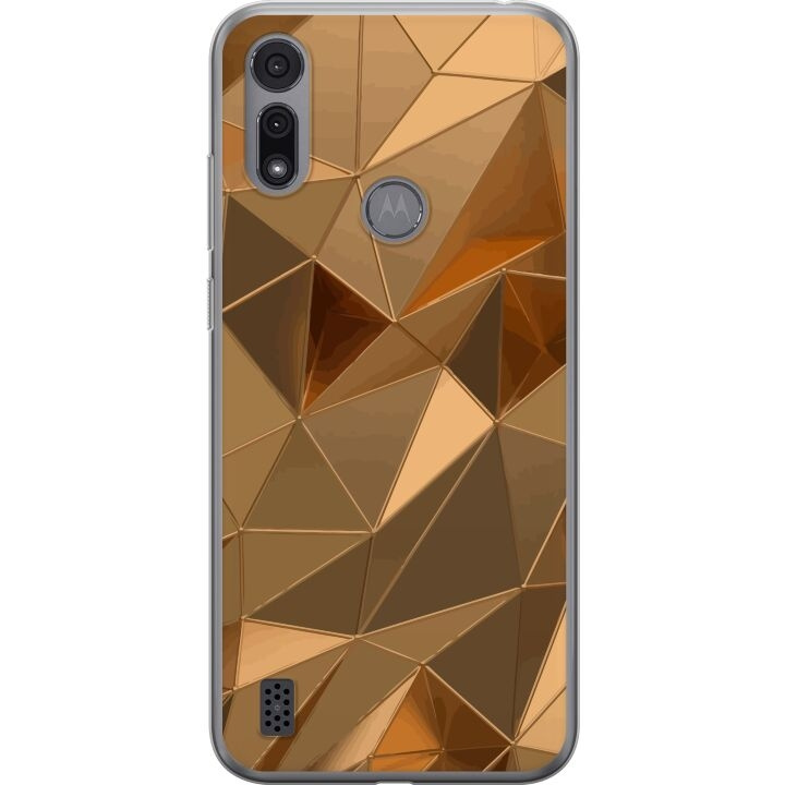 Mobiele hoes voor Motorola Moto E6i met 3D Goud ontwerp in de groep SMARTPHONE & TABLETS / Mobielbescherming / Motorola bij TP E-commerce Nordic AB (A54365)