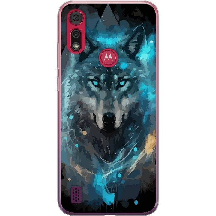 Mobiele hoes voor Motorola Moto E6s (2020) met Wolf ontwerp in de groep SMARTPHONE & TABLETS / Mobielbescherming / Motorola bij TP E-commerce Nordic AB (A54373)