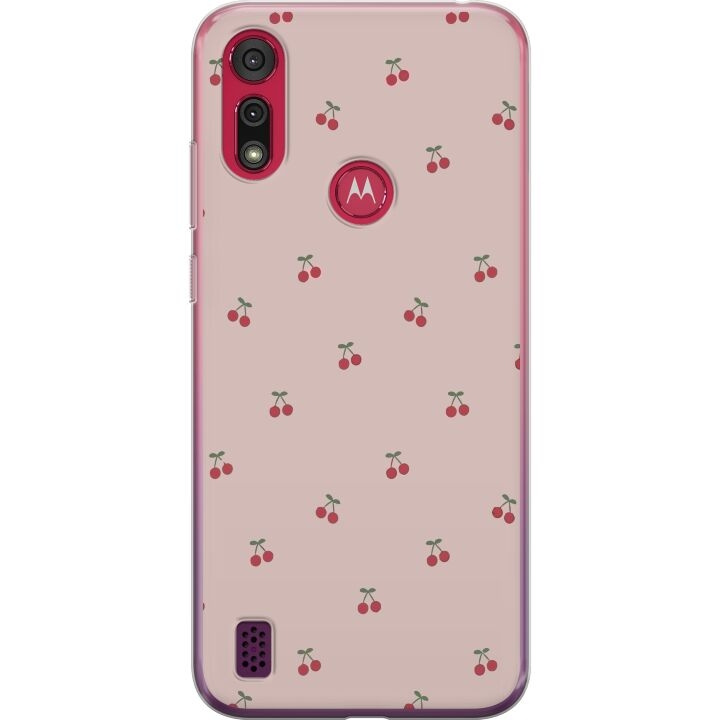 Mobiele hoes voor Motorola Moto E6s (2020) met Kersen ontwerp in de groep SMARTPHONE & TABLETS / Mobielbescherming / Motorola bij TP E-commerce Nordic AB (A54375)