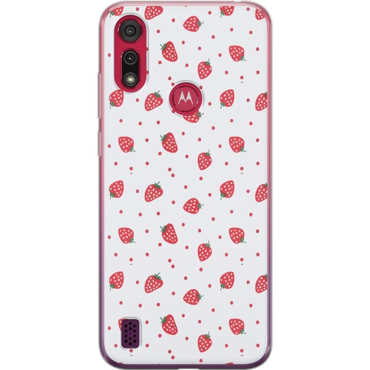 Mobiele hoes voor Motorola Moto E6s (2020) met Aardbeien ontwerp in de groep SMARTPHONE & TABLETS / Mobielbescherming / Motorola bij TP E-commerce Nordic AB (A54385)