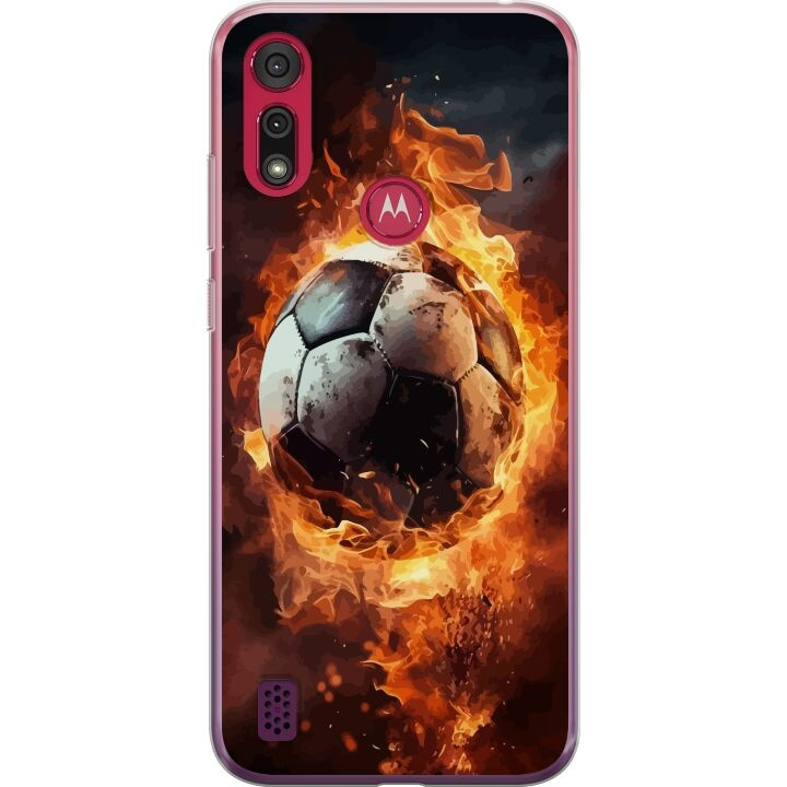 Mobiele hoes voor Motorola Moto E6s (2020) met Voetbal ontwerp in de groep SMARTPHONE & TABLETS / Mobielbescherming / Motorola bij TP E-commerce Nordic AB (A54389)