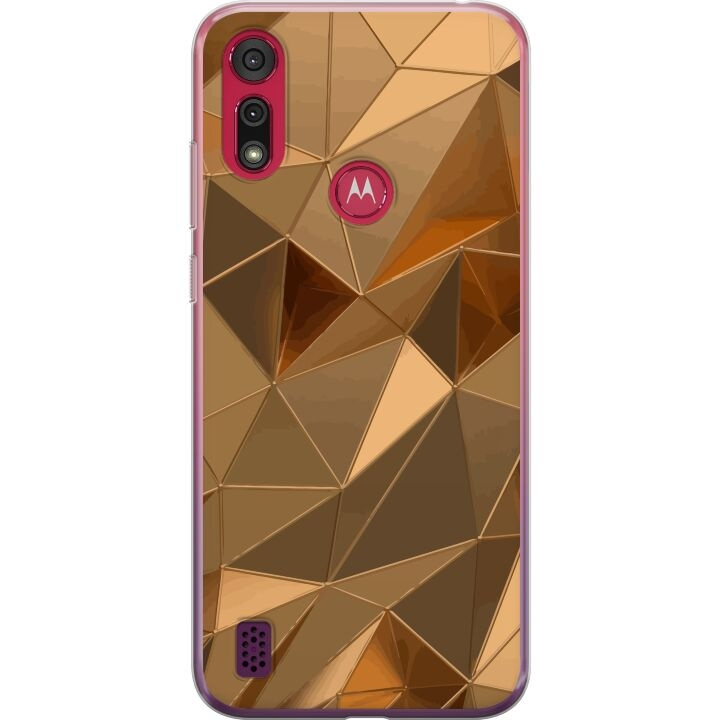 Mobiele hoes voor Motorola Moto E6s (2020) met 3D Goud ontwerp in de groep SMARTPHONE & TABLETS / Mobielbescherming / Motorola bij TP E-commerce Nordic AB (A54392)