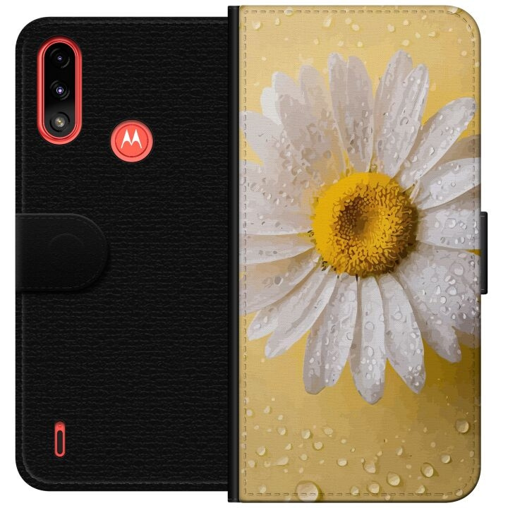 Portemonnee-hoesje voor Motorola Moto E7 Power met Porseleinbloem ontwerp in de groep SMARTPHONE & TABLETS / Mobielbescherming / Motorola bij TP E-commerce Nordic AB (A54422)