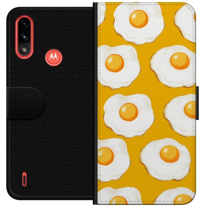 Portemonnee-hoesje voor Motorola Moto E7 Power met Gebakken ei ontwerp in de groep SMARTPHONE & TABLETS / Mobielbescherming / Motorola bij TP E-commerce Nordic AB (A54424)