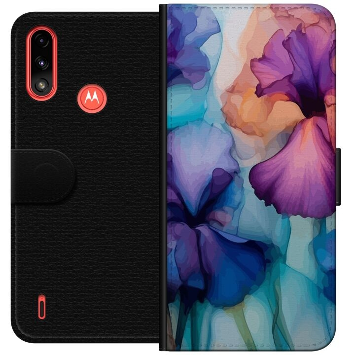 Portemonnee-hoesje voor Motorola Moto E7 Power met Magische bloemen ontwerp in de groep SMARTPHONE & TABLETS / Mobielbescherming / Motorola bij TP E-commerce Nordic AB (A54425)