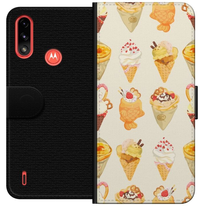 Portemonnee-hoesje voor Motorola Moto E7 Power met Glasachtig ontwerp in de groep SMARTPHONE & TABLETS / Mobielbescherming / Motorola bij TP E-commerce Nordic AB (A54433)