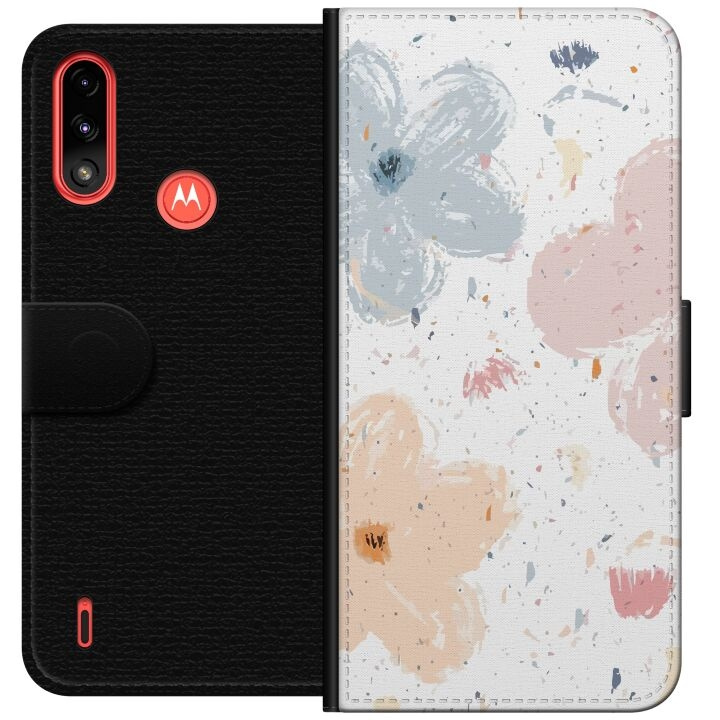 Portemonnee-hoesje voor Motorola Moto E7 Power met Bloemen ontwerp in de groep SMARTPHONE & TABLETS / Mobielbescherming / Motorola bij TP E-commerce Nordic AB (A54434)