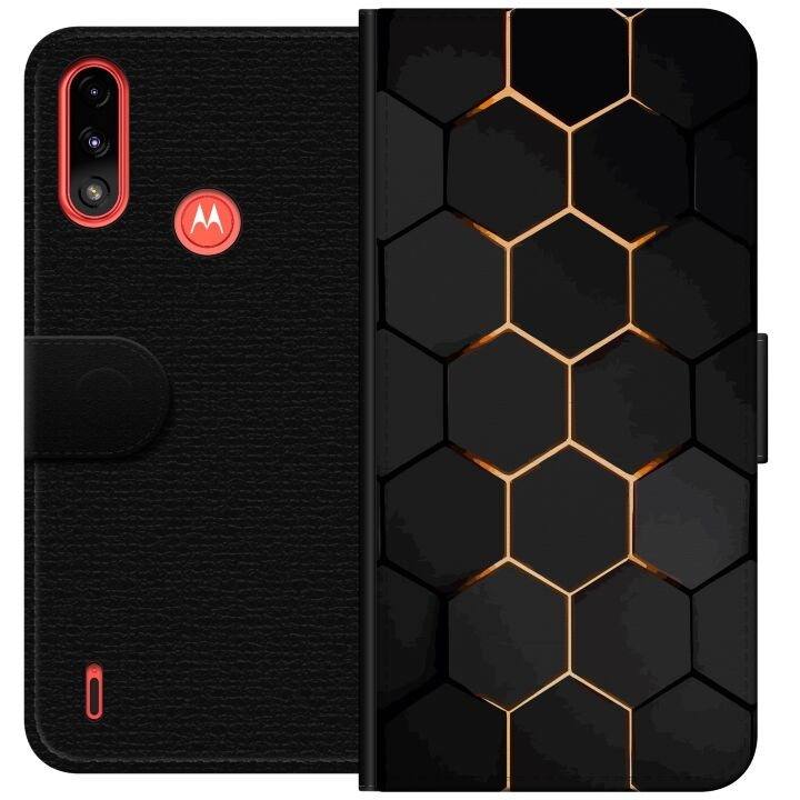 Portemonnee-hoesje voor Motorola Moto E7 Power met Luxe Patroon ontwerp in de groep SMARTPHONE & TABLETS / Mobielbescherming / Motorola bij TP E-commerce Nordic AB (A54447)