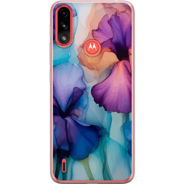 Mobiele hoes voor Motorola Moto E7 Power met Magische bloemen ontwerp in de groep SMARTPHONE & TABLETS / Mobielbescherming / Motorola bij TP E-commerce Nordic AB (A54452)