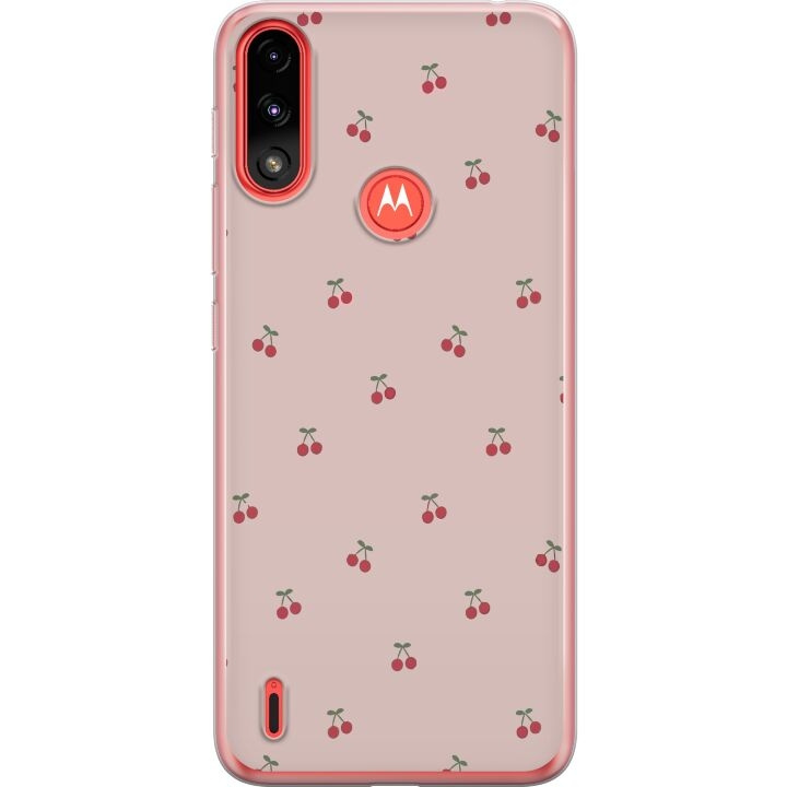 Mobiele hoes voor Motorola Moto E7 Power met Kersen ontwerp in de groep SMARTPHONE & TABLETS / Mobielbescherming / Motorola bij TP E-commerce Nordic AB (A54456)