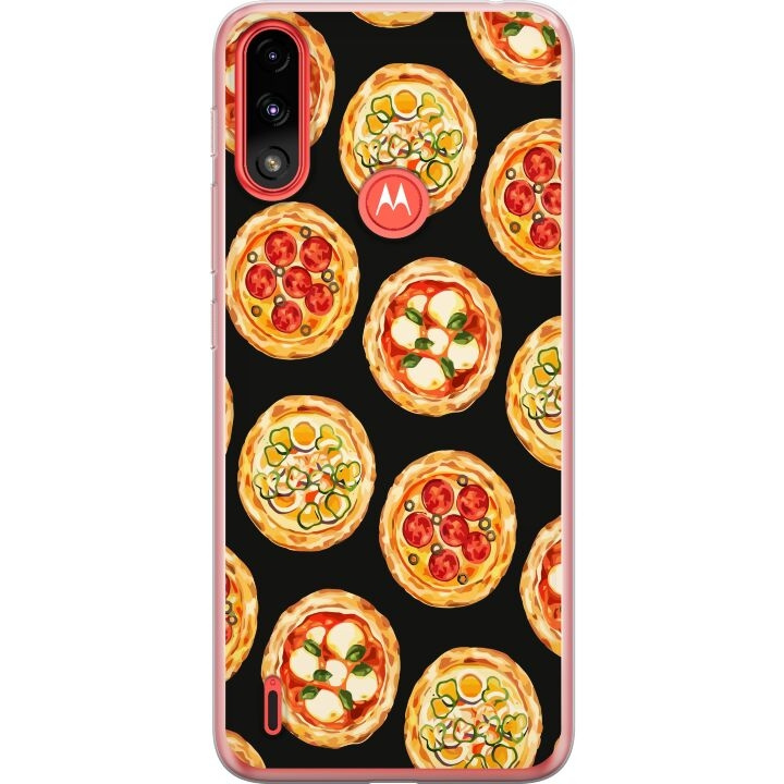 Mobiele hoes voor Motorola Moto E7 Power met Pizza ontwerp in de groep SMARTPHONE & TABLETS / Mobielbescherming / Motorola bij TP E-commerce Nordic AB (A54462)