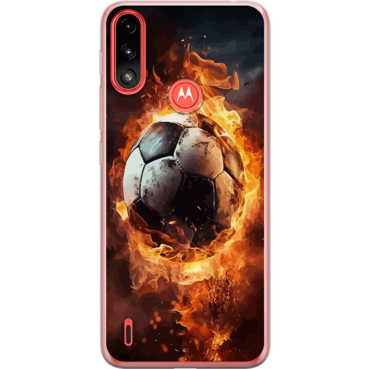 Mobiele hoes voor Motorola Moto E7 Power met Voetbal ontwerp in de groep SMARTPHONE & TABLETS / Mobielbescherming / Motorola bij TP E-commerce Nordic AB (A54470)