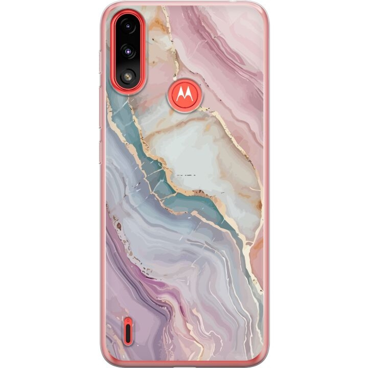 Mobiele hoes voor Motorola Moto E7 Power met Marmer ontwerp in de groep SMARTPHONE & TABLETS / Mobielbescherming / Motorola bij TP E-commerce Nordic AB (A54471)