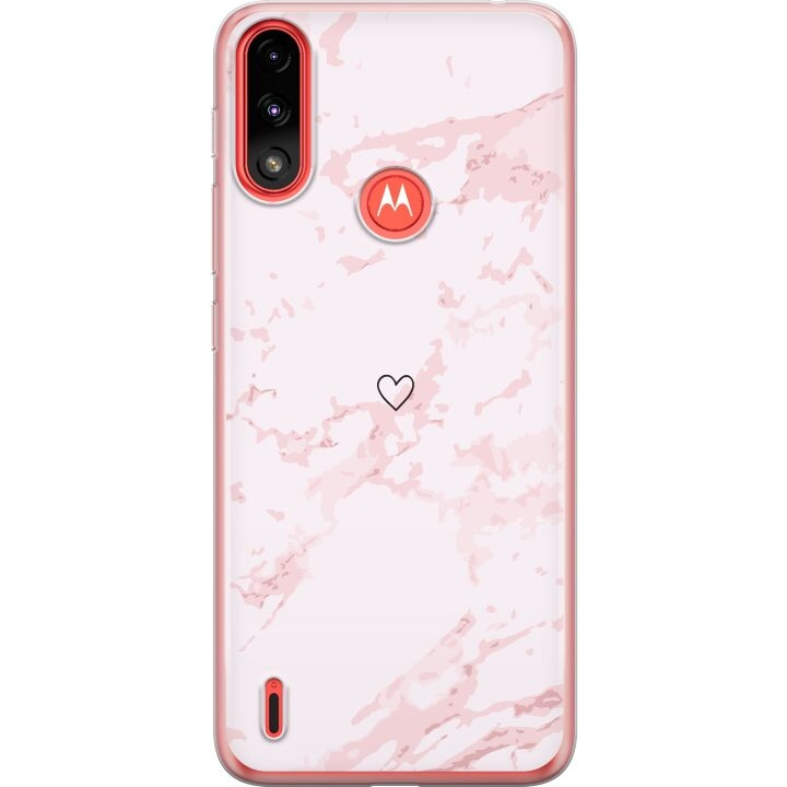 Mobiele hoes voor Motorola Moto E7 Power met Roze Hart ontwerp in de groep SMARTPHONE & TABLETS / Mobielbescherming / Motorola bij TP E-commerce Nordic AB (A54472)