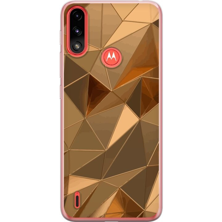 Mobiele hoes voor Motorola Moto E7 Power met 3D Goud ontwerp in de groep SMARTPHONE & TABLETS / Mobielbescherming / Motorola bij TP E-commerce Nordic AB (A54473)