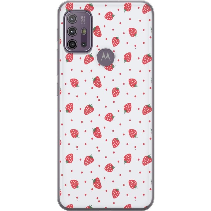 Mobiele hoes voor Motorola Moto G10 met Aardbeien ontwerp in de groep SMARTPHONE & TABLETS / Mobielbescherming / Motorola bij TP E-commerce Nordic AB (A54601)