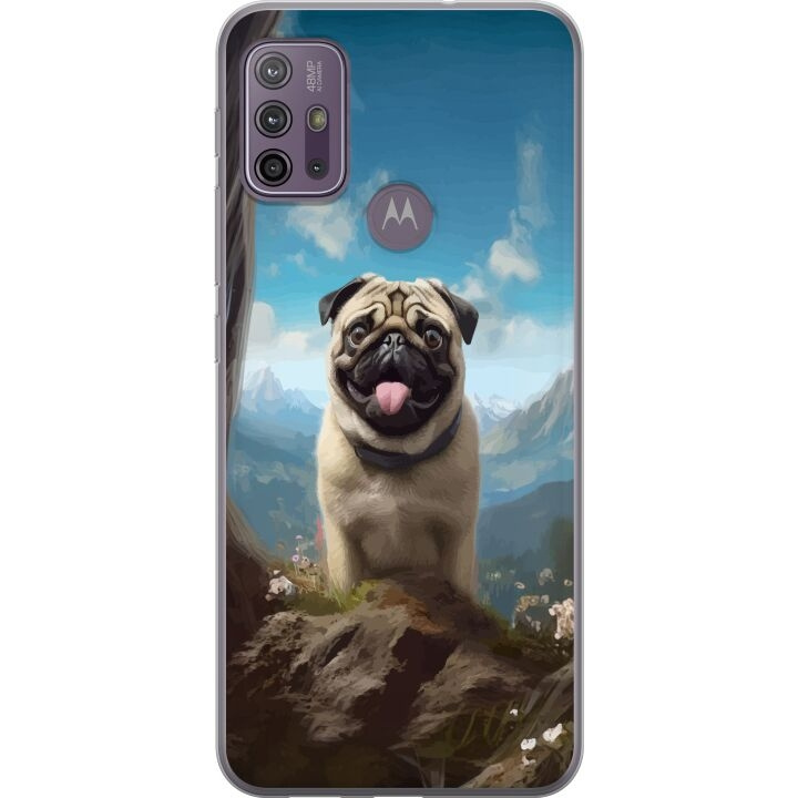 Mobiele hoes voor Motorola Moto G10 met Blije Hond ontwerp in de groep SMARTPHONE & TABLETS / Mobielbescherming / Motorola bij TP E-commerce Nordic AB (A54602)