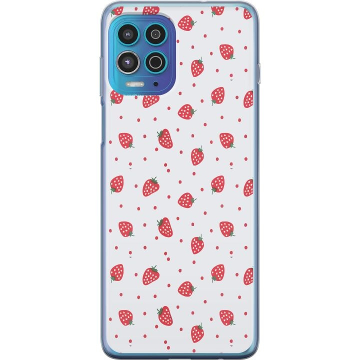 Mobiele hoes voor Motorola Moto G100 met Aardbeien ontwerp in de groep SMARTPHONE & TABLETS / Mobielbescherming / Motorola bij TP E-commerce Nordic AB (A54628)