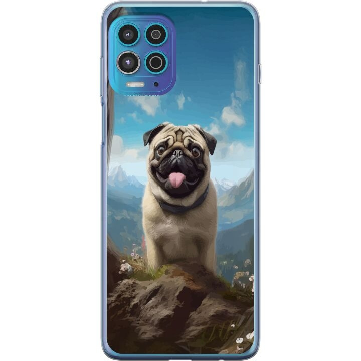 Mobiele hoes voor Motorola Moto G100 met Blije Hond ontwerp in de groep SMARTPHONE & TABLETS / Mobielbescherming / Motorola bij TP E-commerce Nordic AB (A54629)