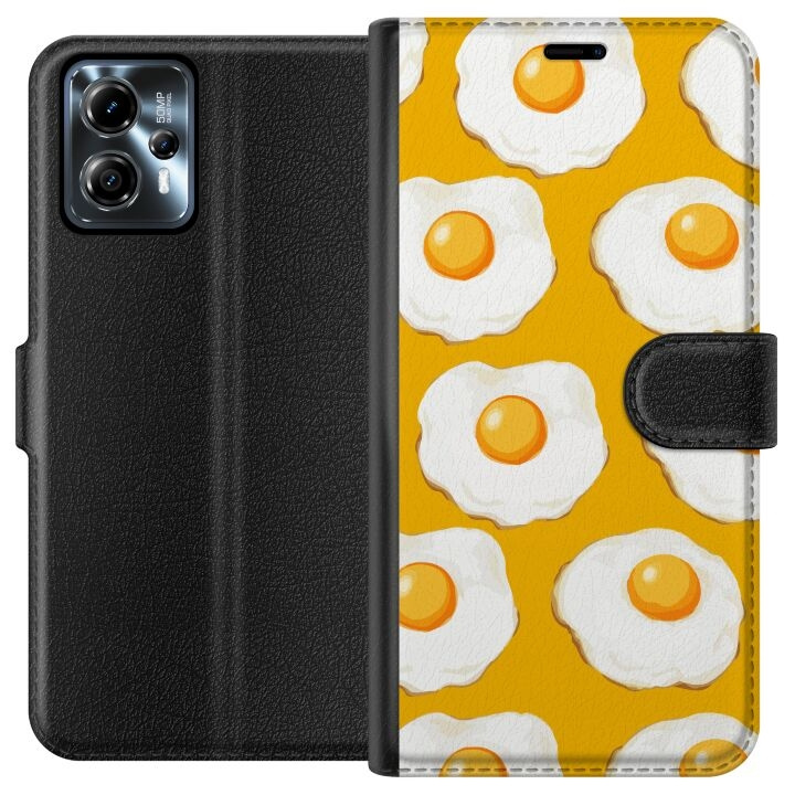 Portemonnee-hoesje voor Motorola Moto G13 met Gebakken ei ontwerp in de groep SMARTPHONE & TABLETS / Mobielbescherming / Motorola bij TP E-commerce Nordic AB (A54640)