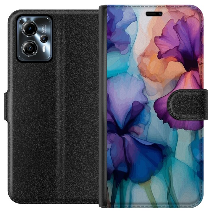 Portemonnee-hoesje voor Motorola Moto G13 met Magische bloemen ontwerp in de groep SMARTPHONE & TABLETS / Mobielbescherming / Motorola bij TP E-commerce Nordic AB (A54641)