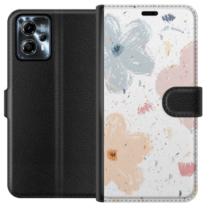 Portemonnee-hoesje voor Motorola Moto G13 met Bloemen ontwerp in de groep SMARTPHONE & TABLETS / Mobielbescherming / Motorola bij TP E-commerce Nordic AB (A54650)