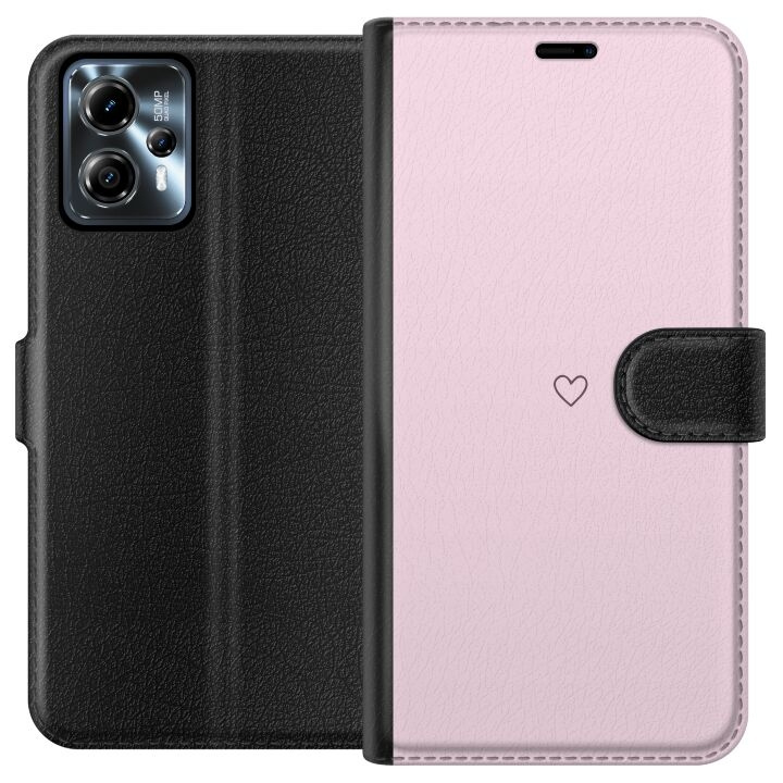 Portemonnee-hoesje voor Motorola Moto G13 met Hart ontwerp in de groep SMARTPHONE & TABLETS / Mobielbescherming / Motorola bij TP E-commerce Nordic AB (A54657)