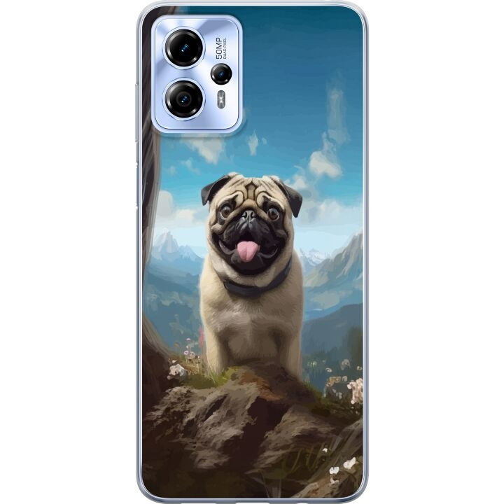 Mobiele hoes voor Motorola Moto G13 met Blije Hond ontwerp in de groep SMARTPHONE & TABLETS / Mobielbescherming / Motorola bij TP E-commerce Nordic AB (A54683)