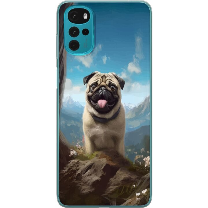 Mobiele hoes voor Motorola Moto G22 met Blije Hond ontwerp in de groep SMARTPHONE & TABLETS / Mobielbescherming / Motorola bij TP E-commerce Nordic AB (A54764)