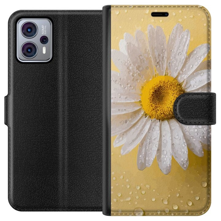 Portemonnee-hoesje voor Motorola Moto G23 met Porseleinbloem ontwerp in de groep SMARTPHONE & TABLETS / Mobielbescherming / Motorola bij TP E-commerce Nordic AB (A54773)