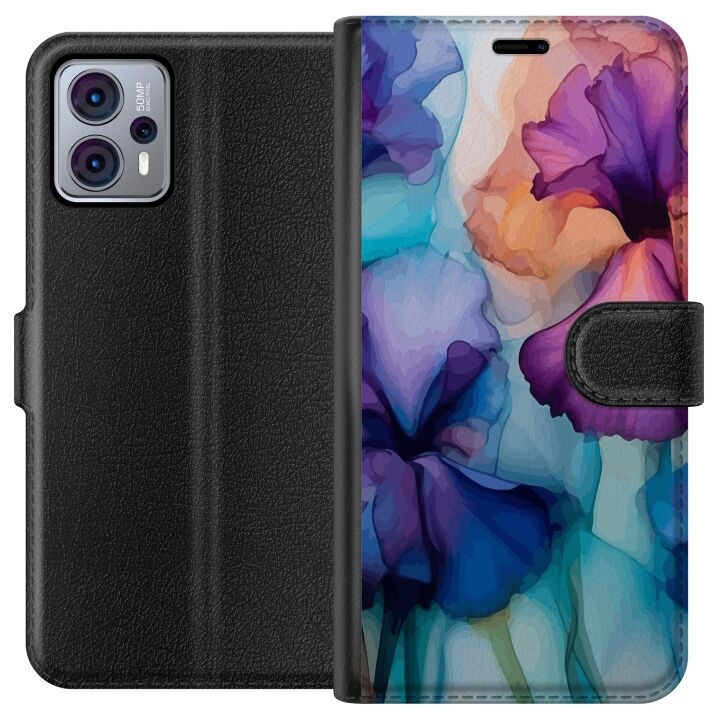 Portemonnee-hoesje voor Motorola Moto G23 met Magische bloemen ontwerp in de groep SMARTPHONE & TABLETS / Mobielbescherming / Motorola bij TP E-commerce Nordic AB (A54776)