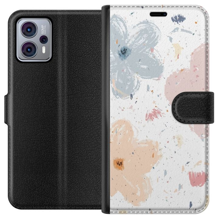 Portemonnee-hoesje voor Motorola Moto G23 met Bloemen ontwerp in de groep SMARTPHONE & TABLETS / Mobielbescherming / Motorola bij TP E-commerce Nordic AB (A54785)