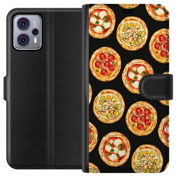 Portemonnee-hoesje voor Motorola Moto G23 met Pizza ontwerp in de groep SMARTPHONE & TABLETS / Mobielbescherming / Motorola bij TP E-commerce Nordic AB (A54786)