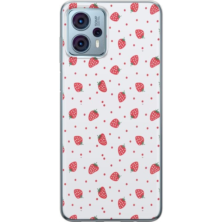 Mobiele hoes voor Motorola Moto G23 met Aardbeien ontwerp in de groep SMARTPHONE & TABLETS / Mobielbescherming / Motorola bij TP E-commerce Nordic AB (A54817)