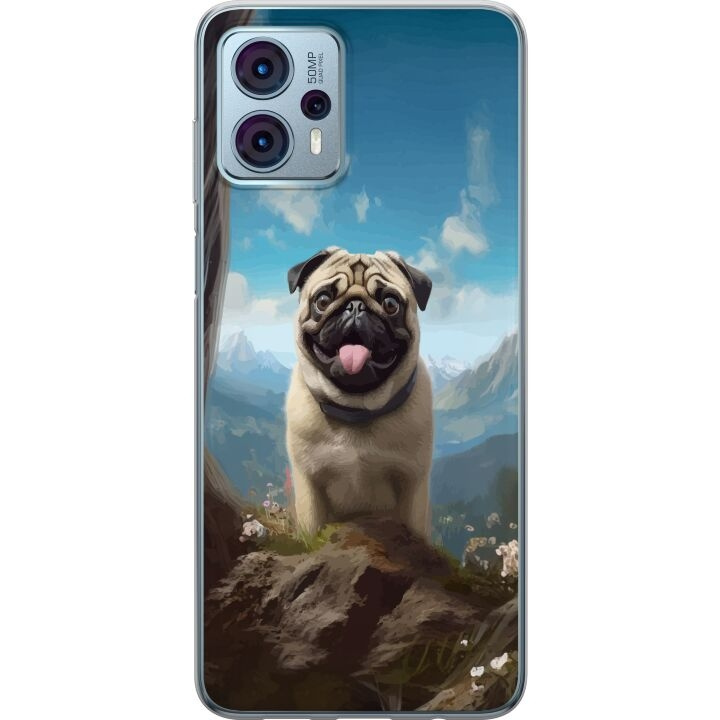 Mobiele hoes voor Motorola Moto G23 met Blije Hond ontwerp in de groep SMARTPHONE & TABLETS / Mobielbescherming / Motorola bij TP E-commerce Nordic AB (A54818)