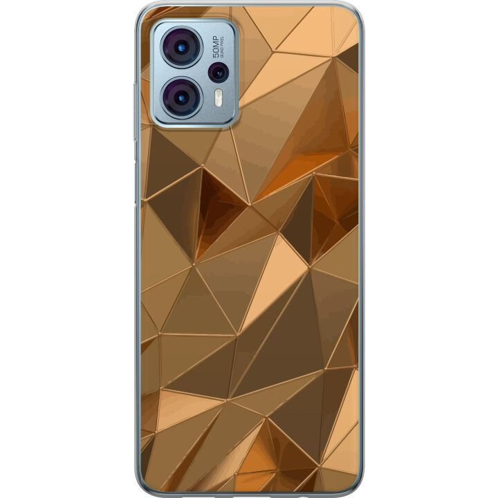 Mobiele hoes voor Motorola Moto G23 met 3D Goud ontwerp in de groep SMARTPHONE & TABLETS / Mobielbescherming / Motorola bij TP E-commerce Nordic AB (A54824)