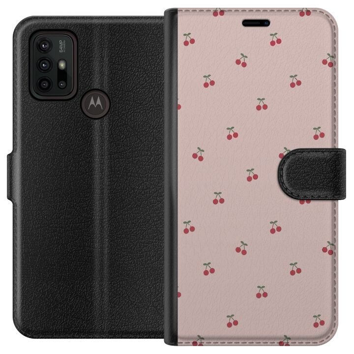 Portemonnee-hoesje voor Motorola Moto G30 met Kersen ontwerp in de groep SMARTPHONE & TABLETS / Mobielbescherming / Motorola bij TP E-commerce Nordic AB (A54834)