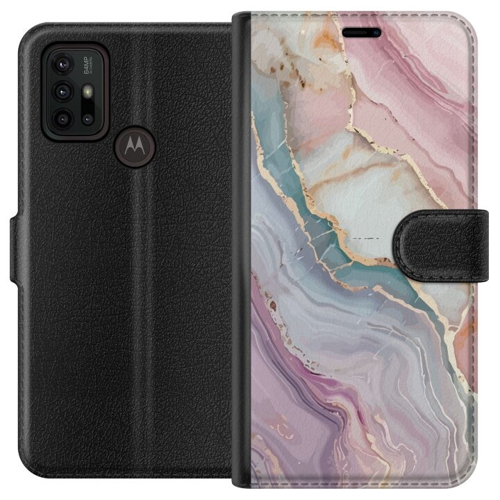 Portemonnee-hoesje voor Motorola Moto G30 met Marmer ontwerp in de groep SMARTPHONE & TABLETS / Mobielbescherming / Motorola bij TP E-commerce Nordic AB (A54849)