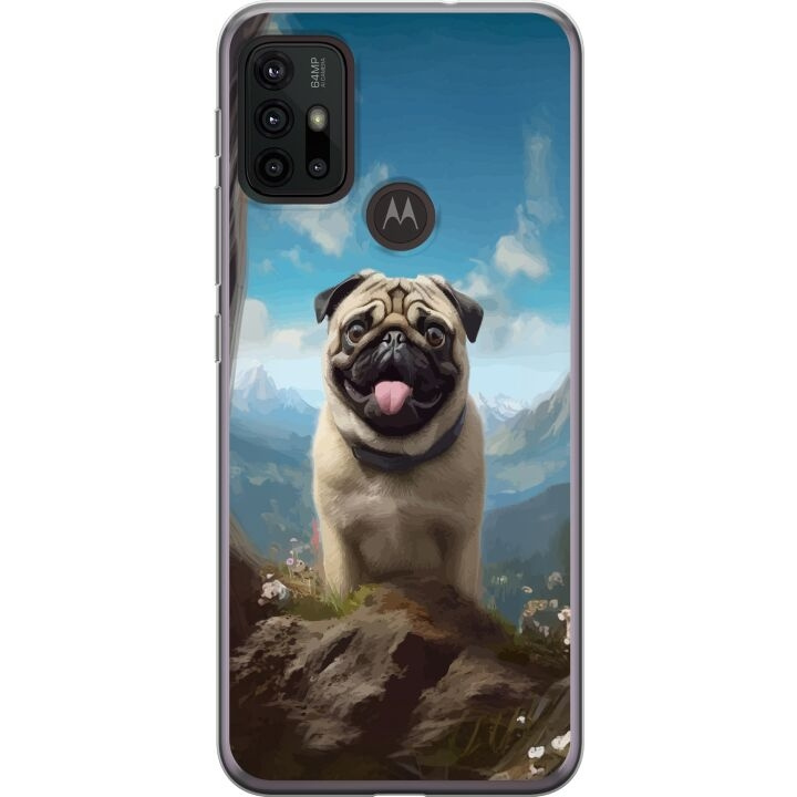 Mobiele hoes voor Motorola Moto G30 met Blije Hond ontwerp in de groep SMARTPHONE & TABLETS / Mobielbescherming / Motorola bij TP E-commerce Nordic AB (A54872)