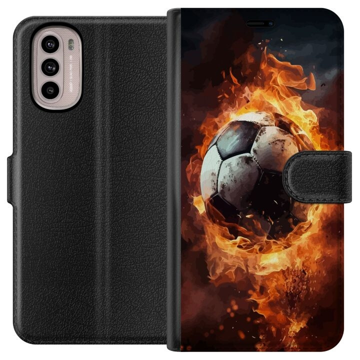 Portemonnee-hoesje voor Motorola Moto G31 met Voetbal ontwerp in de groep SMARTPHONE & TABLETS / Mobielbescherming / Motorola bij TP E-commerce Nordic AB (A54902)