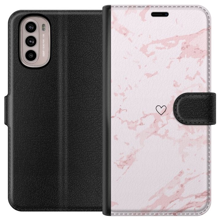 Portemonnee-hoesje voor Motorola Moto G31 met Roze Hart ontwerp in de groep SMARTPHONE & TABLETS / Mobielbescherming / Motorola bij TP E-commerce Nordic AB (A54904)